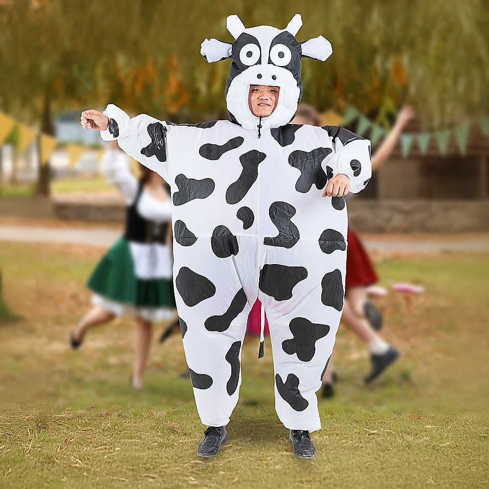 Cow Fancy Dress Fan Inflatable Costume Suit - 0