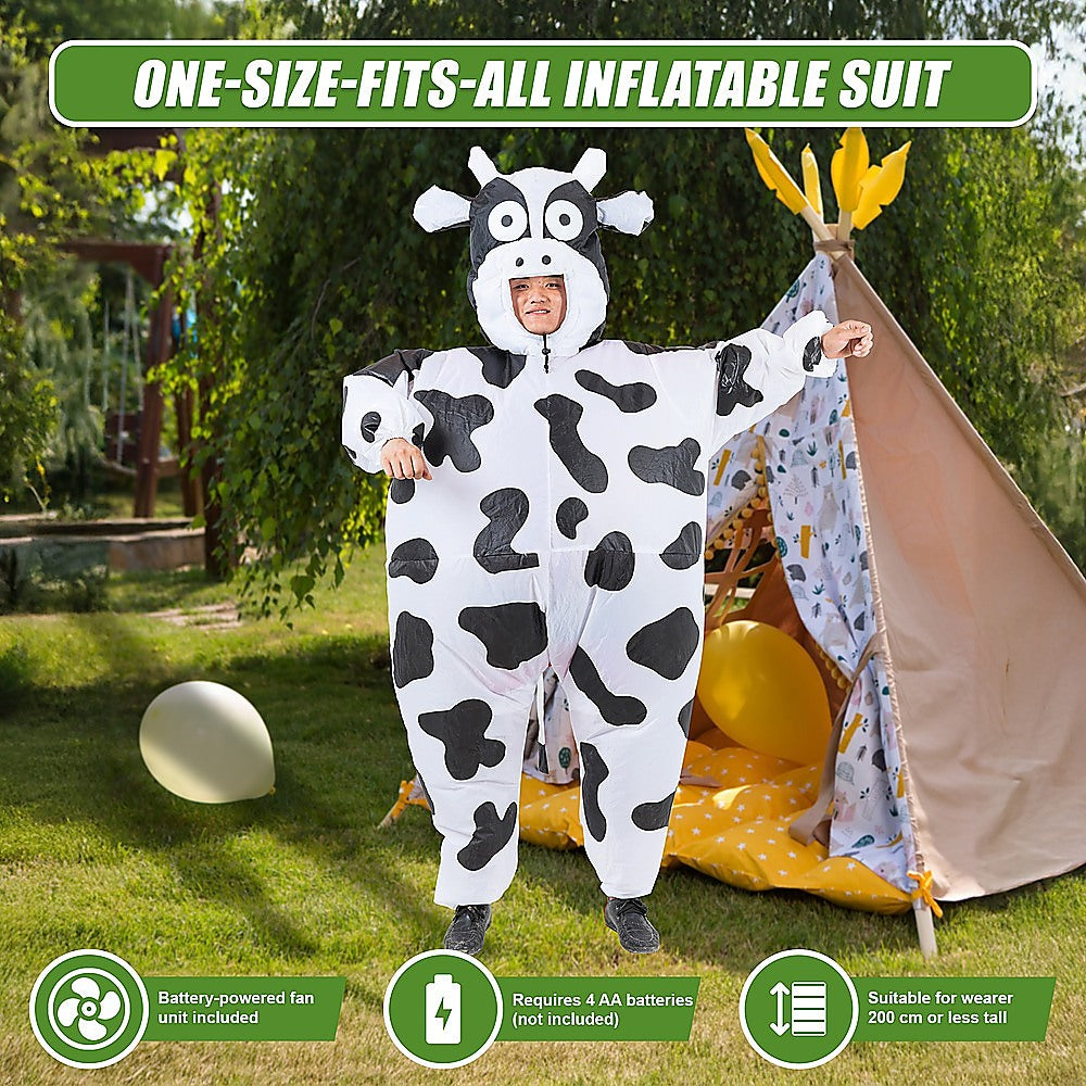 Cow Fancy Dress Fan Inflatable Costume Suit