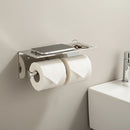Stainless Steel Double Toilet Paper Holder Towel Roll Tissue Rack Storage Shelf-2