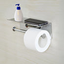 Stainless Steel Double Toilet Paper Holder Towel Roll Tissue Rack Storage Shelf-2