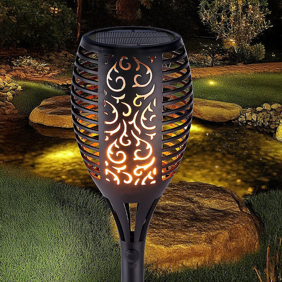 10 Pack Solar Torch Lights 96 LED Flickering Lighting Dancing Flame Garden Lamp