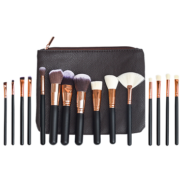 Soft 15Pcs Pro Face Powder Makeup Brushes Set Eyeshader Blending Highlight Tools
