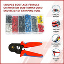 1200Pcs Bootlace Ferrule Crimper kit 0.25-10mm2 Cord End Ratchet Crimping Tool-3