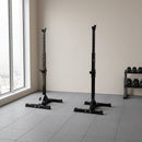 Adjustable Squat Rack Pair Steel Barbell Bench Press Stands Gym Home-2
