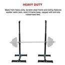 Adjustable Squat Rack Pair Steel Barbell Bench Press Stands Gym Home-7