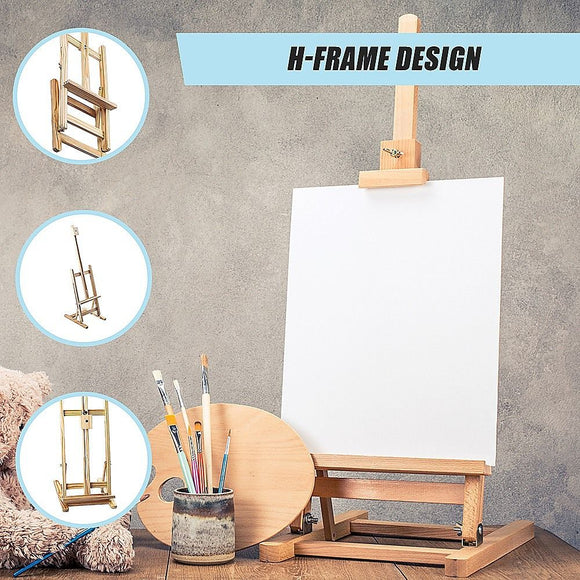 Tabletop Easel Wood Studio H Frame Artist Painting Display Stand For Art Wedding Shop Use