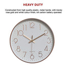 Modern Rose Gold Wall Clock – Silent Non-Ticking Quartz Battery Operated Design-7