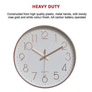 Modern Rose Gold Wall Clock – Silent Non-Ticking Quartz Battery Operated Design-7