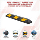 90cm Heavy Duty Rubber Curb Parking Guide Wheel Driveway Stopper Reflective Yellow-5