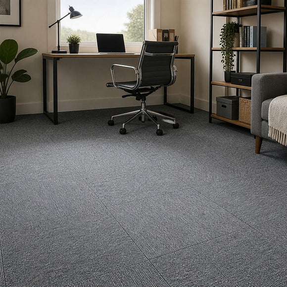 5m2 Box of Premium Carpet Tiles Commercial Domestic Office Heavy Use Flooring Grey