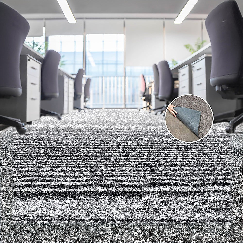 5m2 Box of Premium Carpet Tiles Commercial Domestic Office Heavy Use Flooring Grey - 0