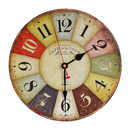 Large Colourful Wall Clock Kitchen  Office Retro Timepiece-4