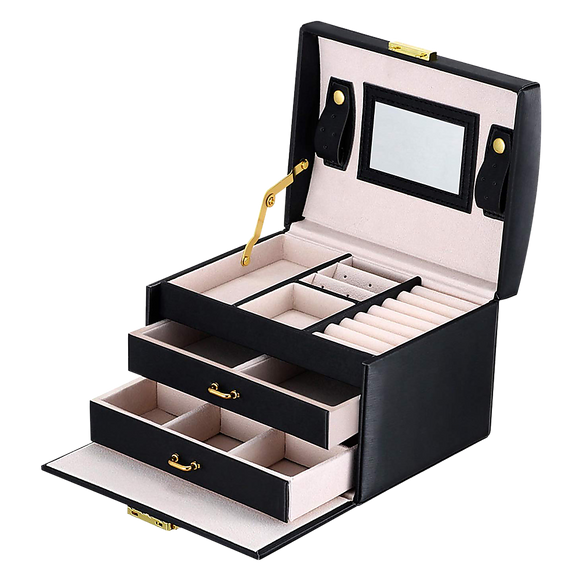 Jewellery Storage Box – Organiser Case for Rings, Necklaces and Accessories Display