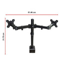 Dual LCD Monitor Desk Mount Stand Adjustable Fits 2 Screens Up To 27"-11