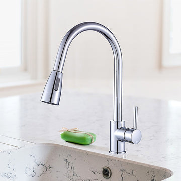 Basin Mixer Pull-Down Tap Faucet -Kitchen Laundry Bathroom Sink - 0
