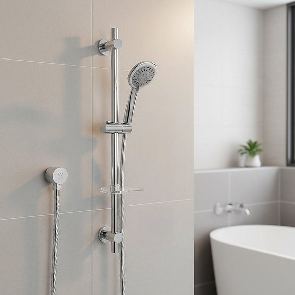Hand Held Shower Rail Soap Dish Bathroom Set