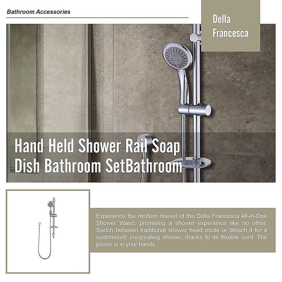 Hand Held Shower Rail Soap Dish Bathroom Set