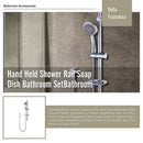 Hand Held Shower Rail Soap Dish Bathroom Set-8