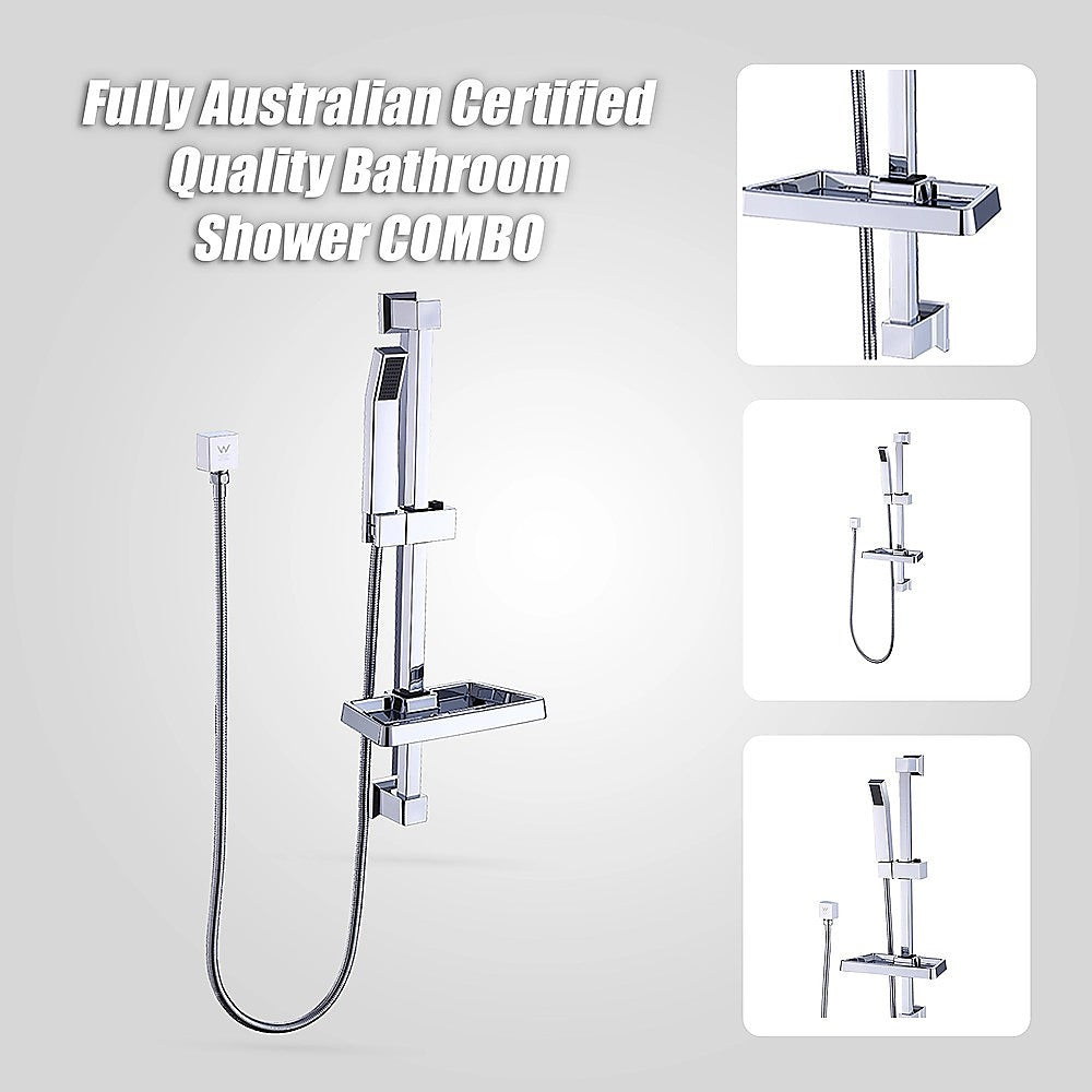 Hand Held Shower Rail Soap Dish Bathroom Set