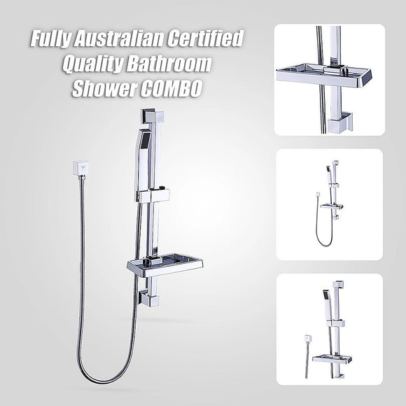 Hand Held Shower Rail Soap Dish Bathroom Set