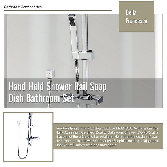 Hand Held Shower Rail Soap Dish Bathroom Set