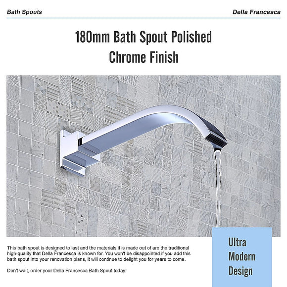 180mm Bath Spout Polished Chrome Finish