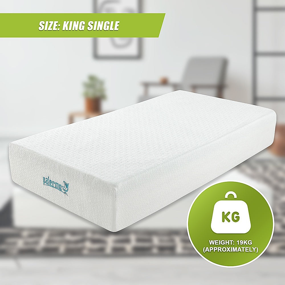 Palermo King Single Mattress 30cm Memory Foam Green Tea Infused CertiPUR Approved