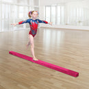 2.2m Gymnastics Folding Balance Beam Pink Synthetic Suede-2