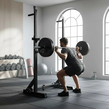 Commercial Squat Rack Adjustable Pair Fitness Exercise Weight Lifting Gym Barbell Stand - 0