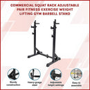 Commercial Squat Rack Adjustable Pair Fitness Exercise Weight Lifting Gym Barbell Stand-7