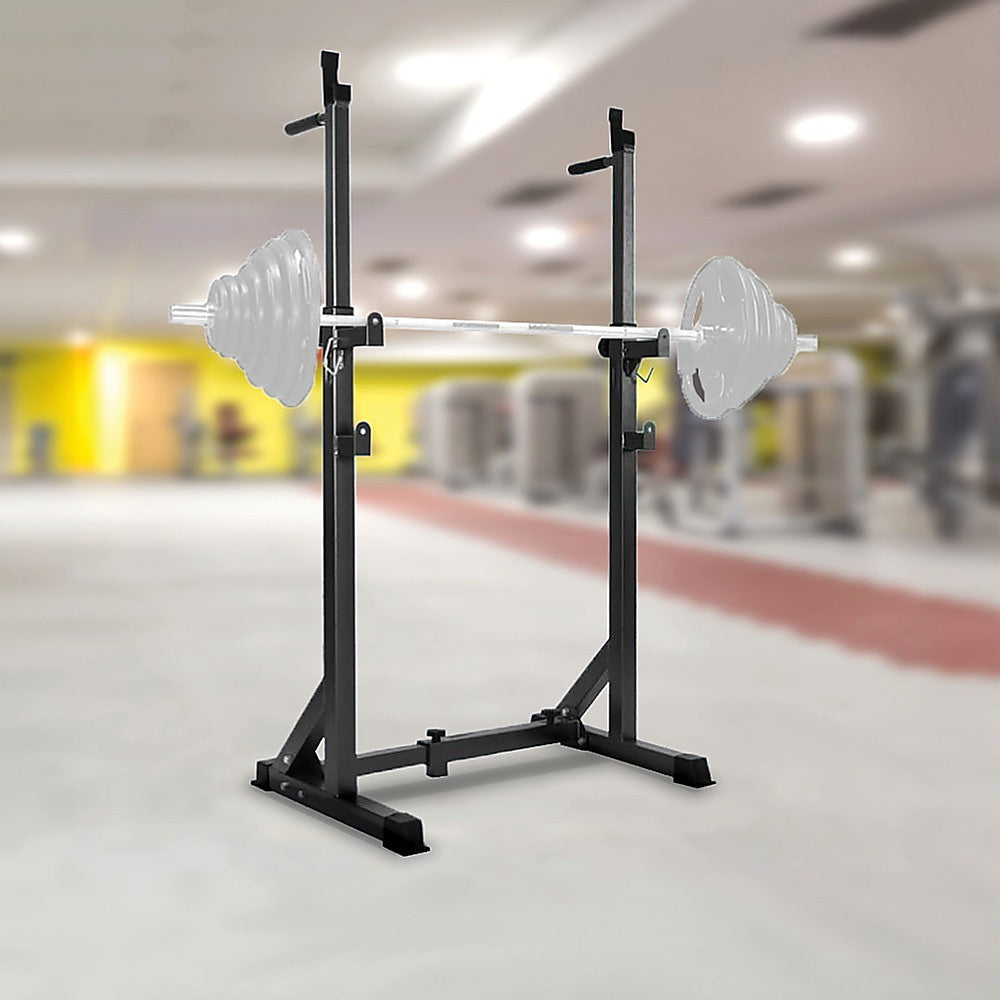 Commercial Squat Rack Adjustable Pair Fitness Exercise Weight Lifting Gym Barbell Stand - 0