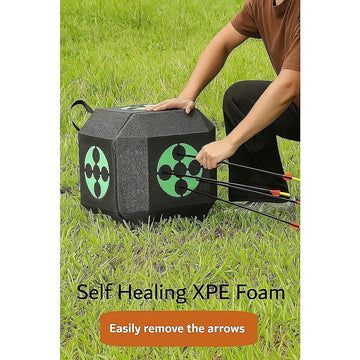 Archery 3D Dice Target Cube Reusable 18 Sides 23CM Self Healing XPE Foam Target - 0
