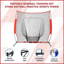 Portable Baseball Training Net Stand Softball Practice Sports Tennis-3
