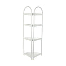 4 Tier Shower Corner Shelf White Freestanding Bathroom Storage Rack Bath Caddy Organiser-1