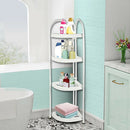 4 Tier Shower Corner Shelf White Freestanding Bathroom Storage Rack Bath Caddy Organiser-2