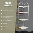4 Tier Shower Corner Shelf White Freestanding Bathroom Storage Rack Bath Caddy Organiser-5