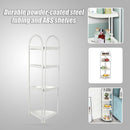 4 Tier Shower Corner Shelf White Freestanding Bathroom Storage Rack Bath Caddy Organiser-7