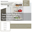 4 Tier Shower Corner Shelf White Freestanding Bathroom Storage Rack Bath Caddy Organiser-9