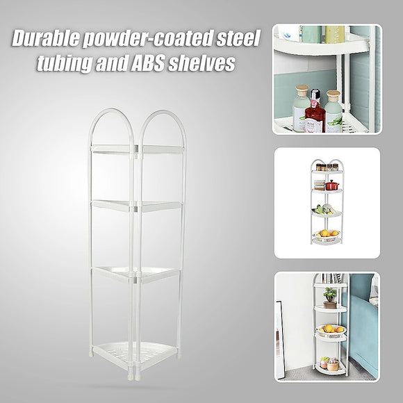 Shower Corner Shelf White Caddy Bathroom Shelves Organiser Bath Storage Rack 4