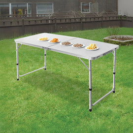 Aluminium Folding Table 120cm Portable Indoor Outdoor Picnic Party Camping Tables - 0