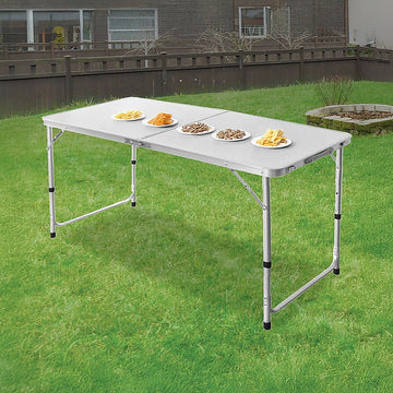 Aluminium Folding Table 120cm Portable Indoor Outdoor Picnic Party Camping Tables - 0