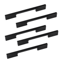 5 x 128mm Kitchen Handle Cabinet Cupboard Door Drawer Handles square Black furniture pulls-1