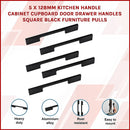 5 x 128mm Kitchen Handle Cabinet Cupboard Door Drawer Handles square Black furniture pulls-3