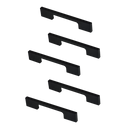 5 x 96mm Kitchen Handle Cabinet Cupboard Door Drawer Handles square Black furniture pulls-6