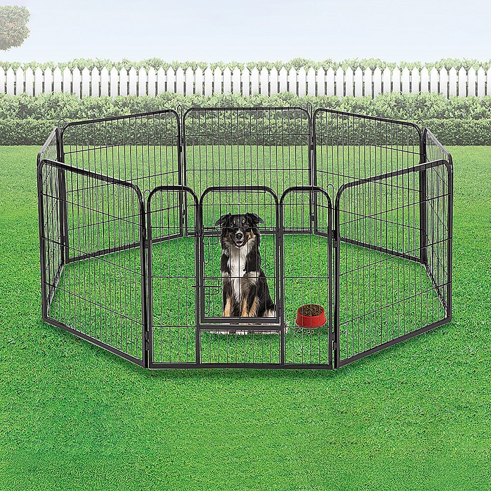 8 Panel Heavy Duty Pet Dog Playpen Puppy Exercise Fence Enclosure Cage