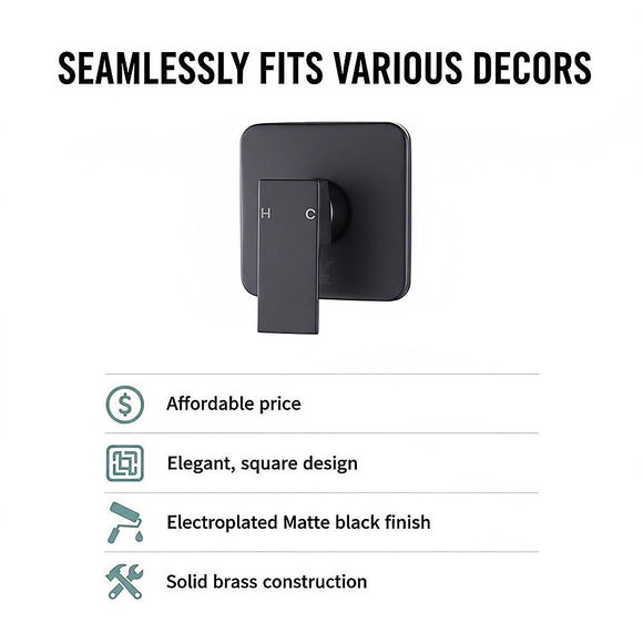Shower Bath Mixer Tap Bathroom WATERMARK Approved - Electroplated Matte Black