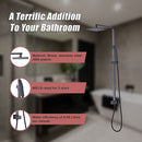 WELS 8" Rain Shower Head Set Square Dual Heads Faucet High Pressure Hand Held-6