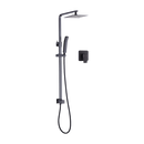 WELS 8" Rain Shower Head Set Square Dual Heads Faucet High Pressure With Mixer-9