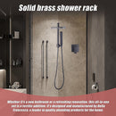 WELS 8" Rain Shower Head Set Square Dual Heads Faucet High Pressure With Mixer-4