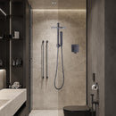 WELS 8" Rain Shower Head Set Square Dual Heads Faucet High Pressure With Mixer-8